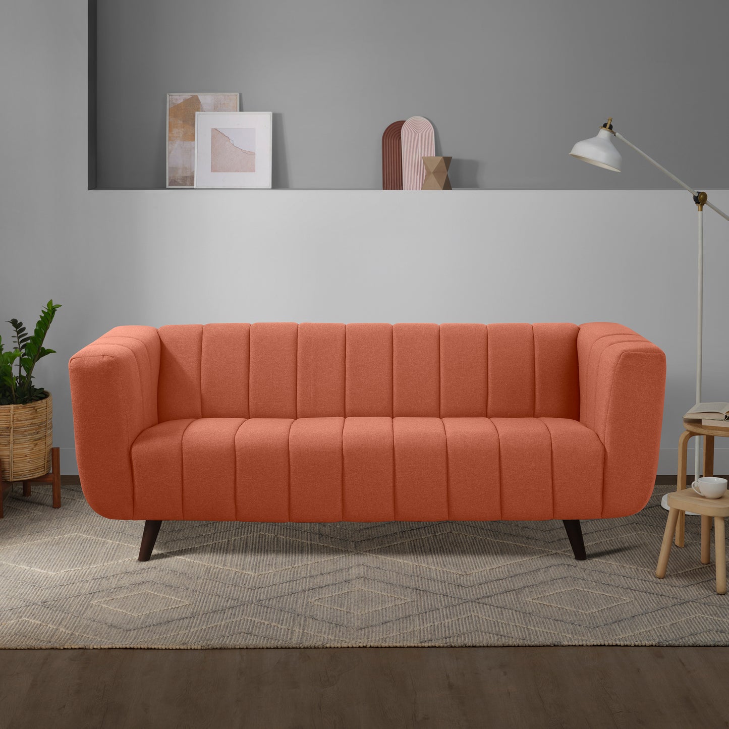 Sofa|Kiki|3|Seater|Sofa|Fabric|Lava|Orange