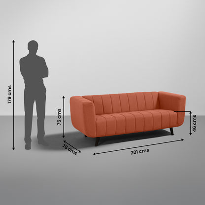 Sofa|Kiki|3+2|Seater|Sofa|Set|Fabric|Lava|Orange