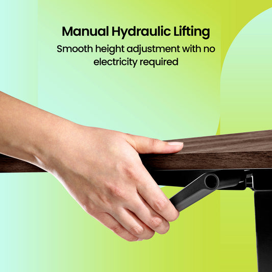 Lyft - Height Adjustable Table (Black Base and Walnut Top)