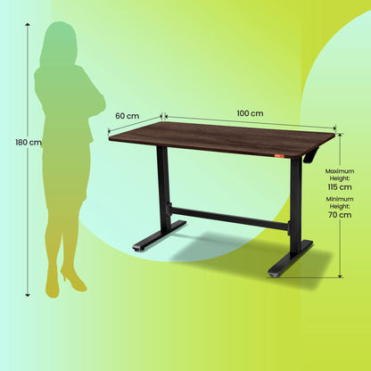 Lyft - Height Adjustable Table (Black Base and Walnut Top)