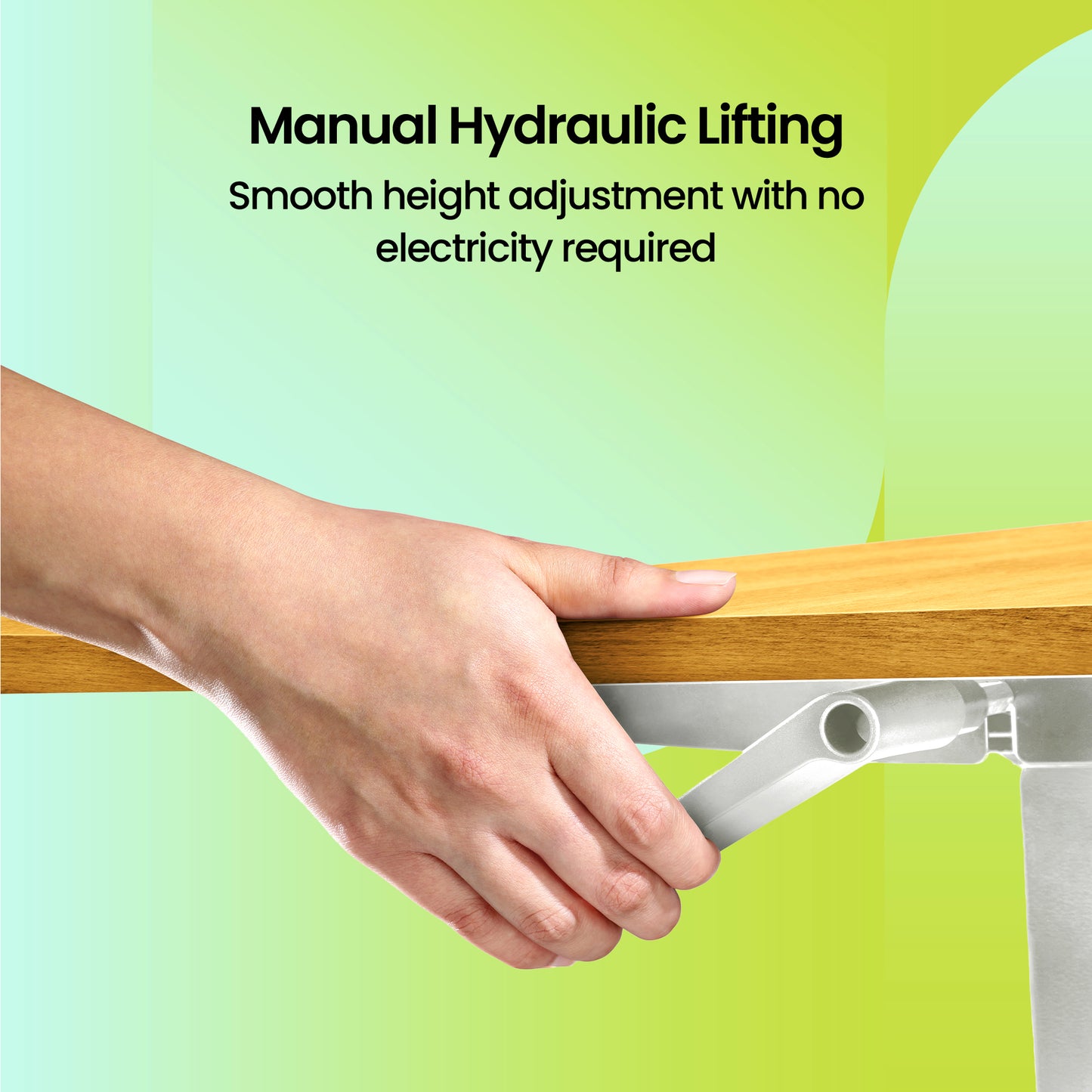 Lyft - Height Adjustable Table (White Base and Oak Top)