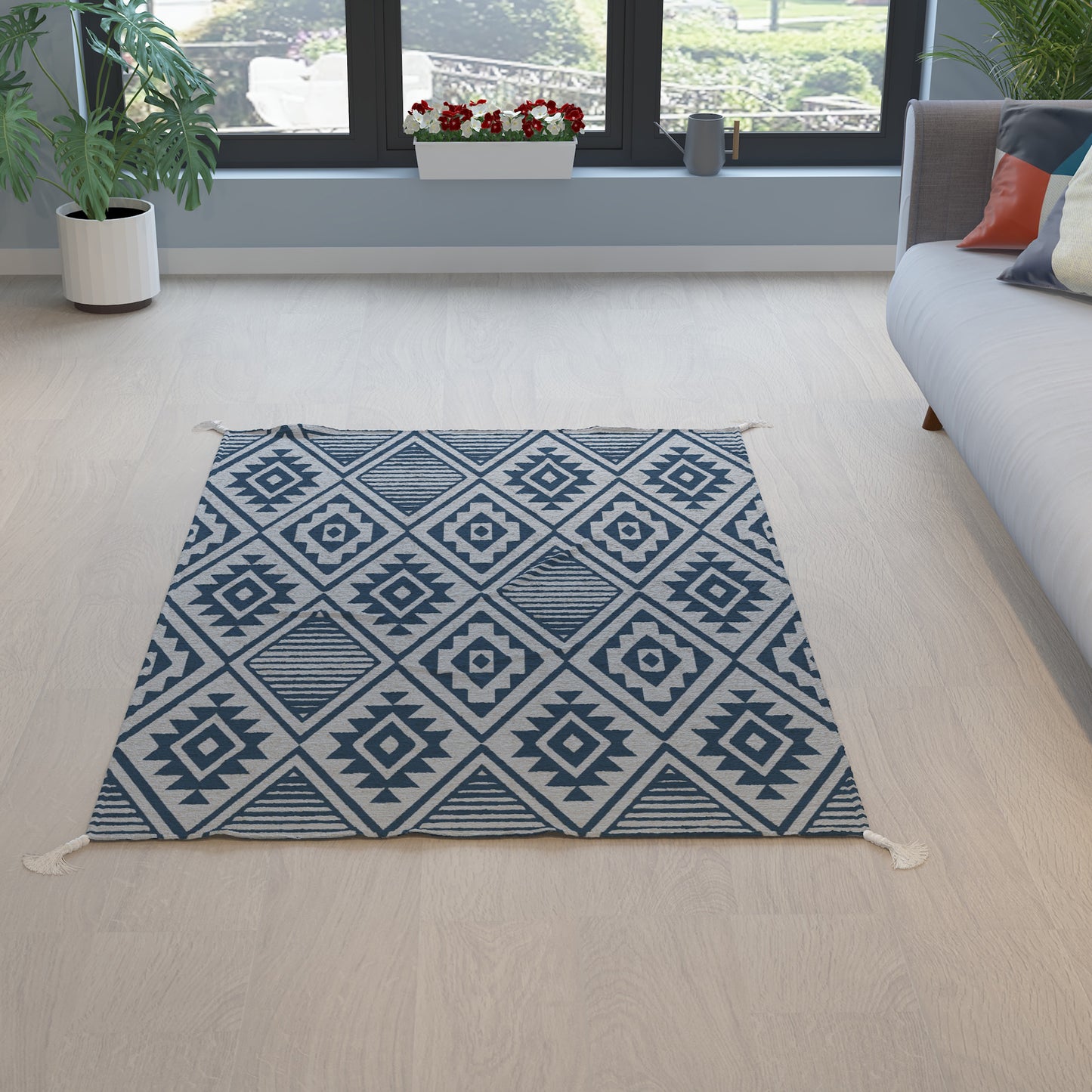 Maze|Premium|Geometric|Dhurrie|48|72|inches|4|6|ft|Grey