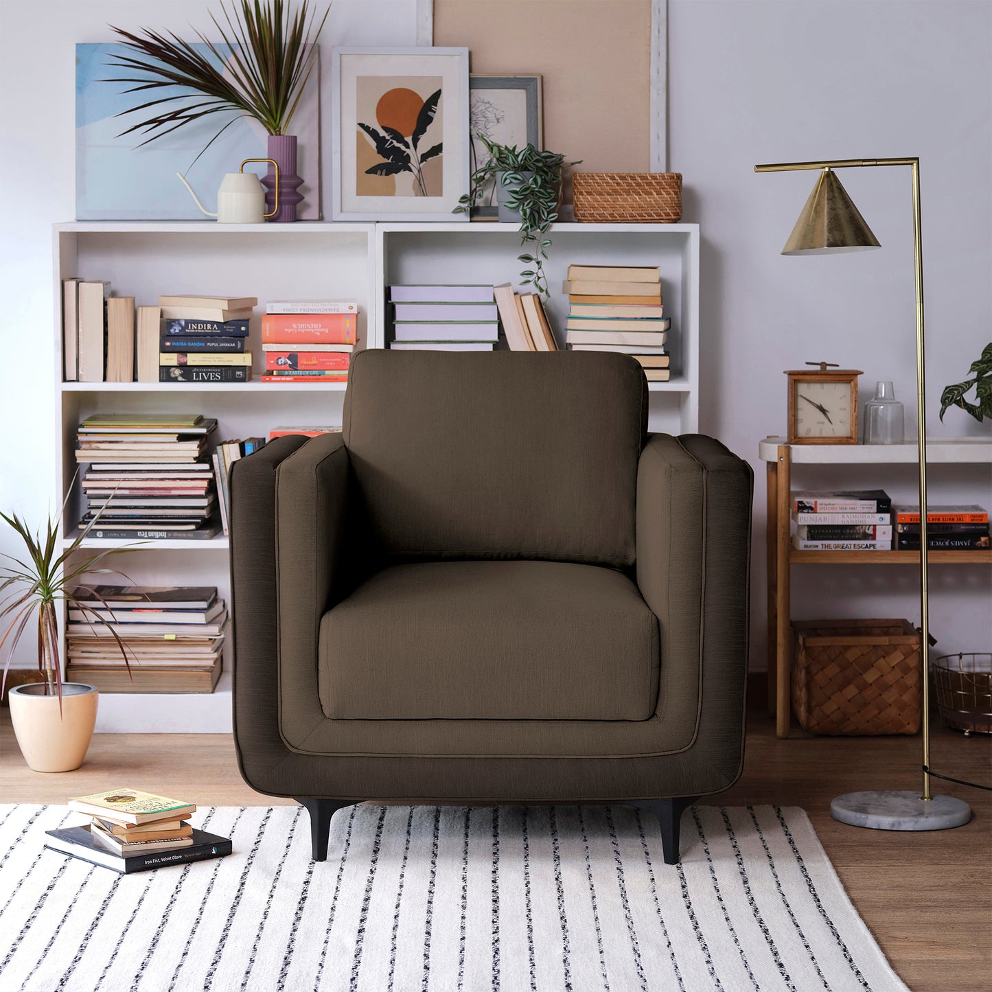 Sofa|Mojo|1|Seater|Sofa|Fabric|Cocoa|Rush|Brown