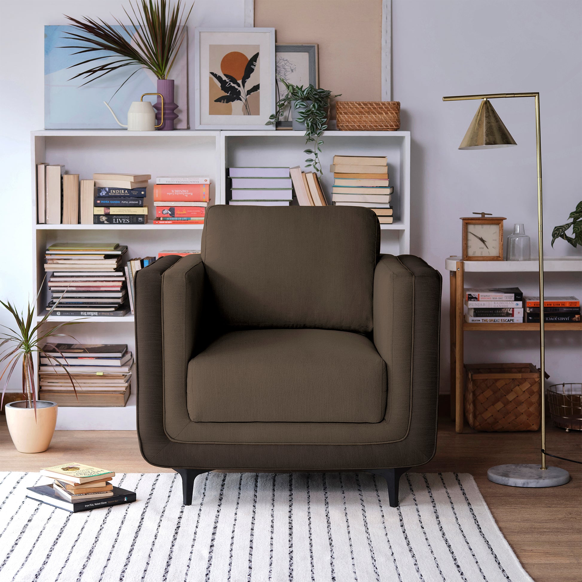 Sofa|Mojo|1|Seater|Sofa|Fabric|Cocoa|Rush|Brown