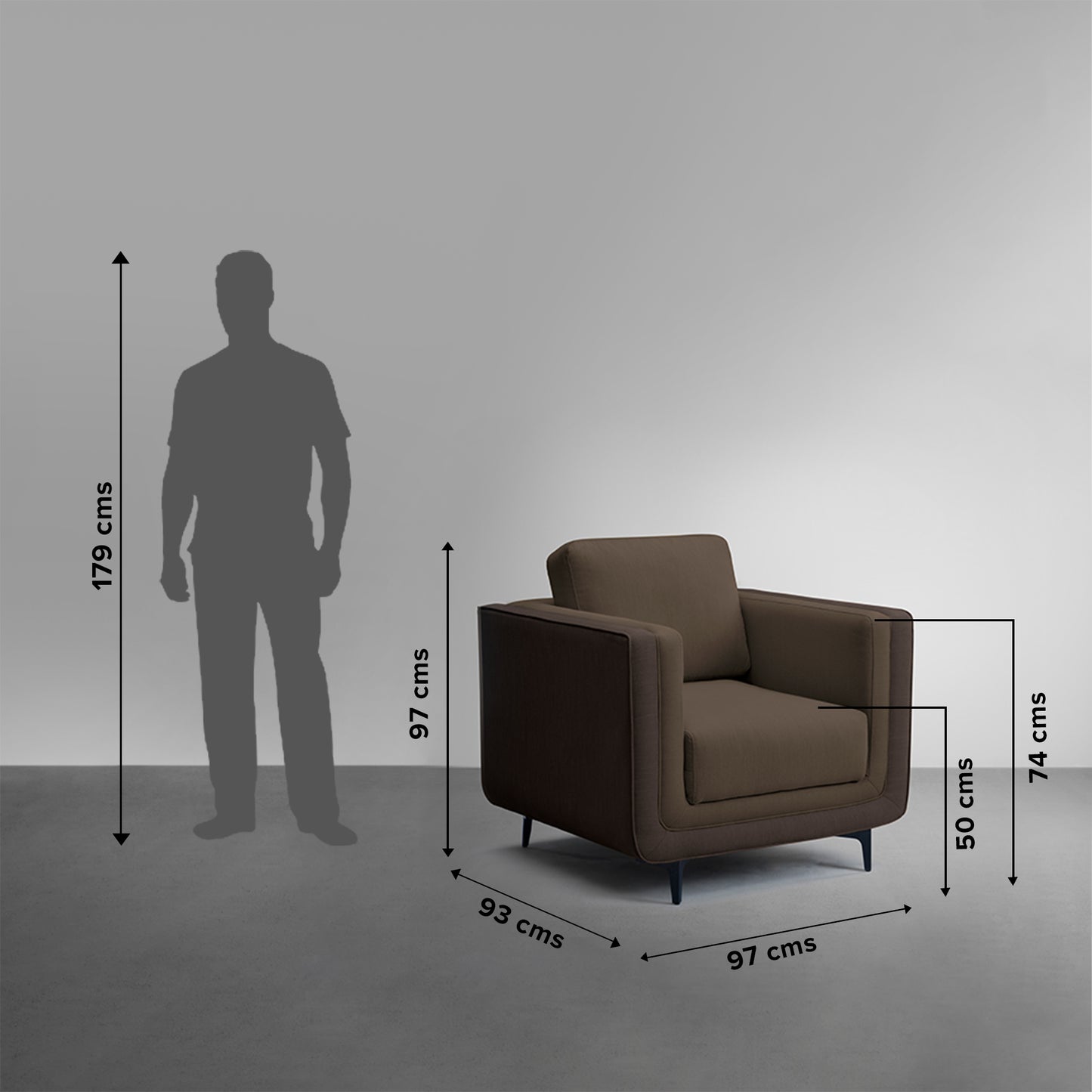 Sofa|Mojo|1|Seater|Sofa|Fabric|Cocoa|Rush|Brown