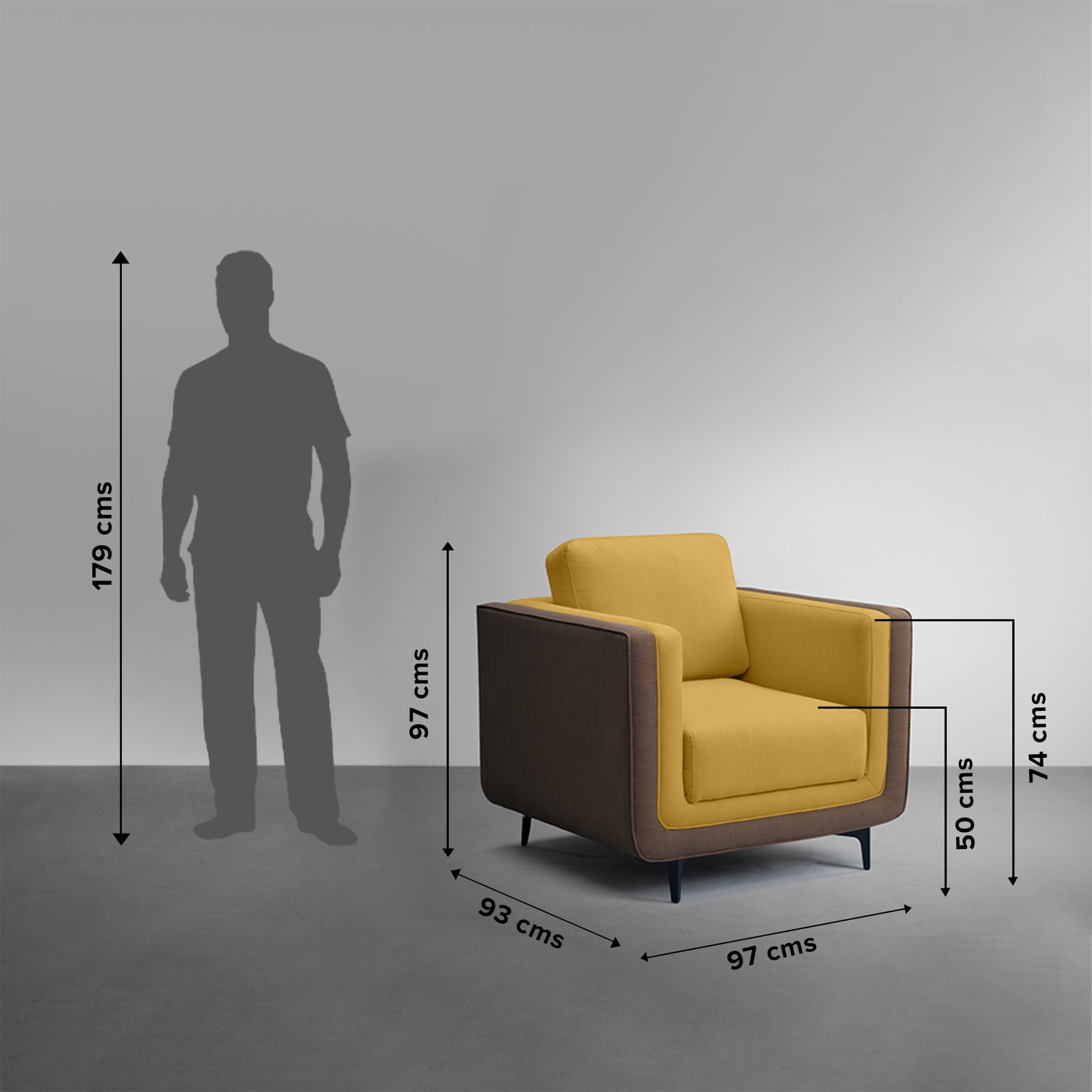 Sofa|Mojo|1|Seater|Sofa|Fabric|Lemon|Zing|Yellow