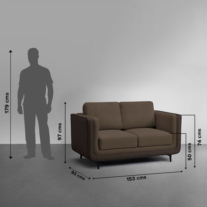 Sofa|Mojo|2|Seater|Sofa|Fabric|Cocoa|Rush|Brown
