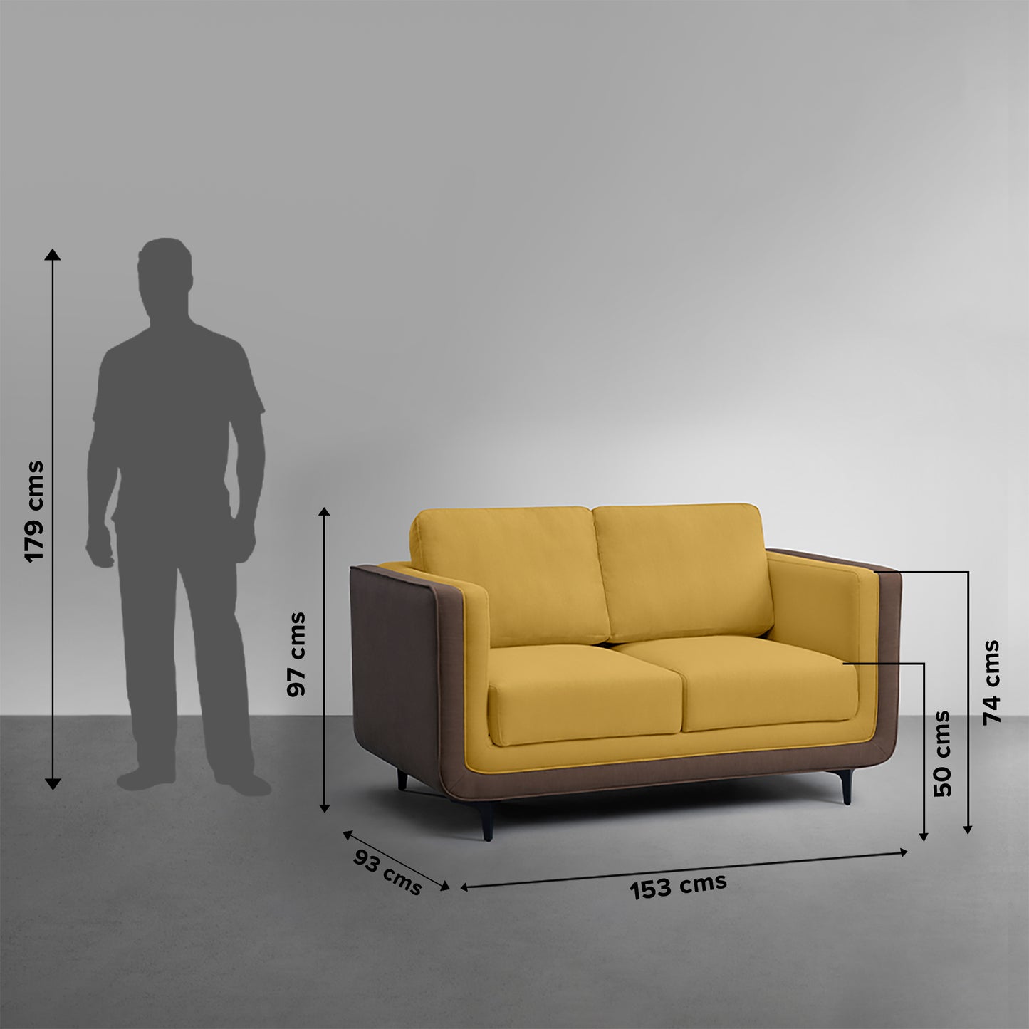 Sofa|Mojo|2|Seater|Sofa|Fabric|Lemon|Zing|Yellow