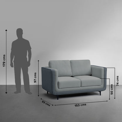 Sofa|Mojo|2|Seater|Sofa|Fabric|Pepper|Crush|Grey