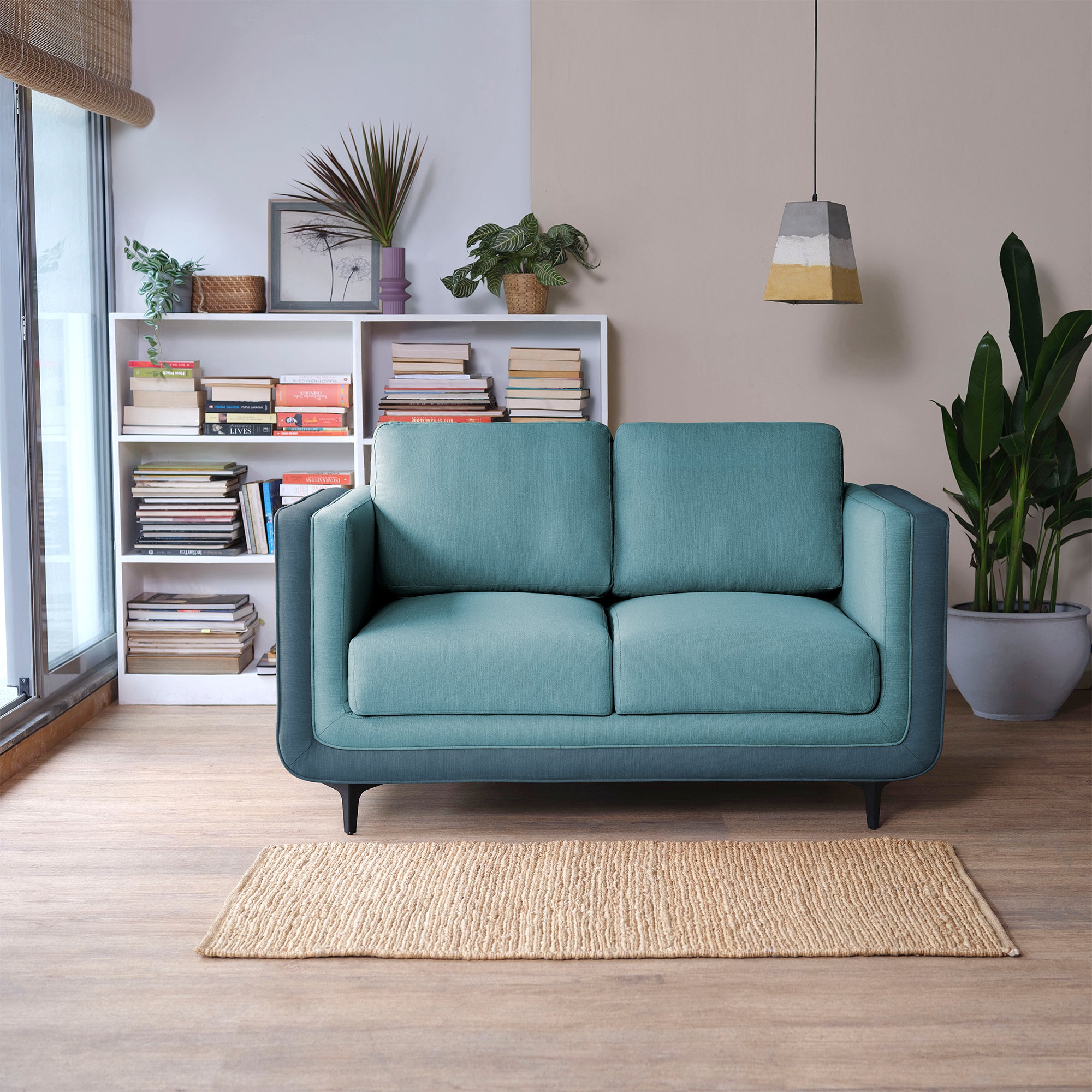 Buy Sleepyhead Mojo 2 Seater Blue Fabric Sofa Online at B