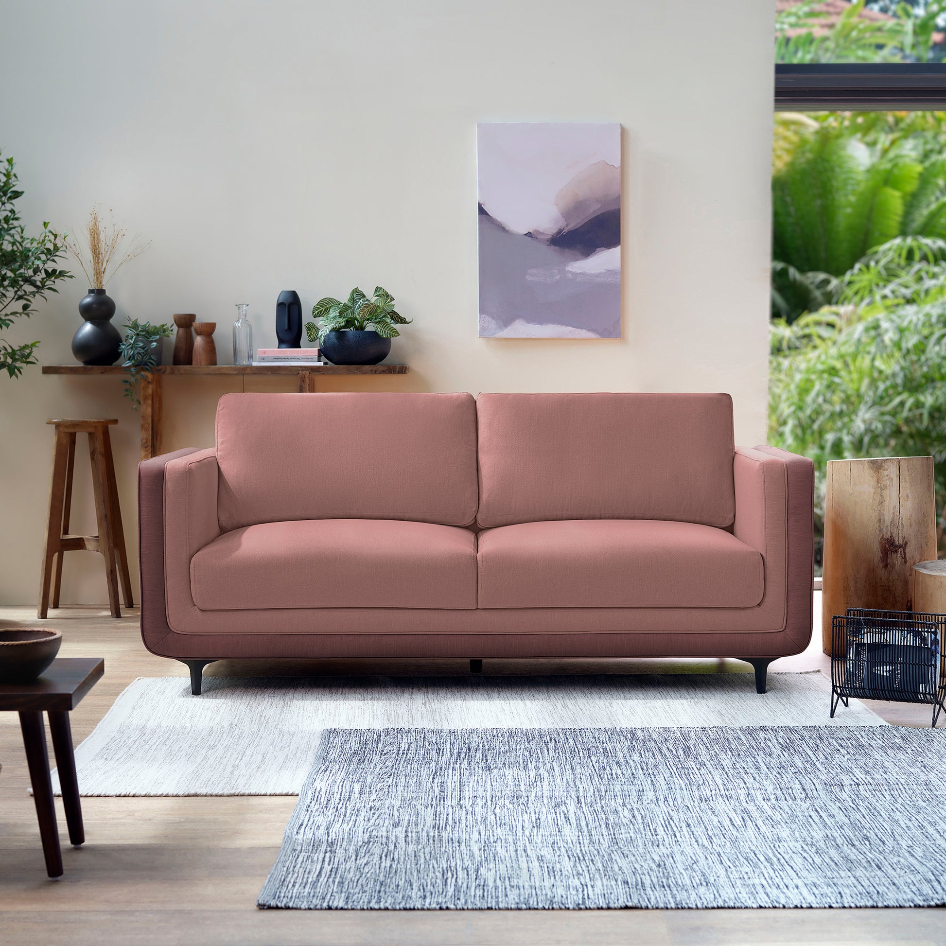 Sofa|Mojo|3|Seater|Sofa|Fabric|Berry|Blush|Pink