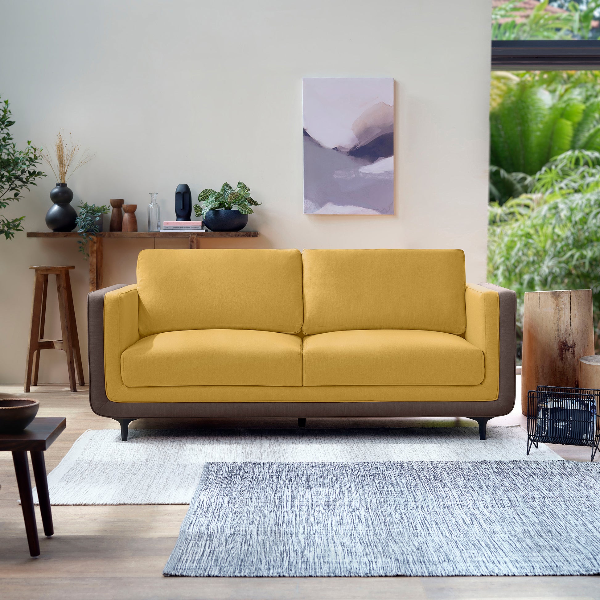 Sofa|Mojo|3|Seater|Sofa|Fabric|Lemon|Zing|Yellow