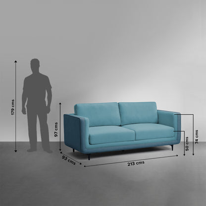 Sofa|Mojo|3|Seater|Sofa|Fabric|Teal|Pop|Blue