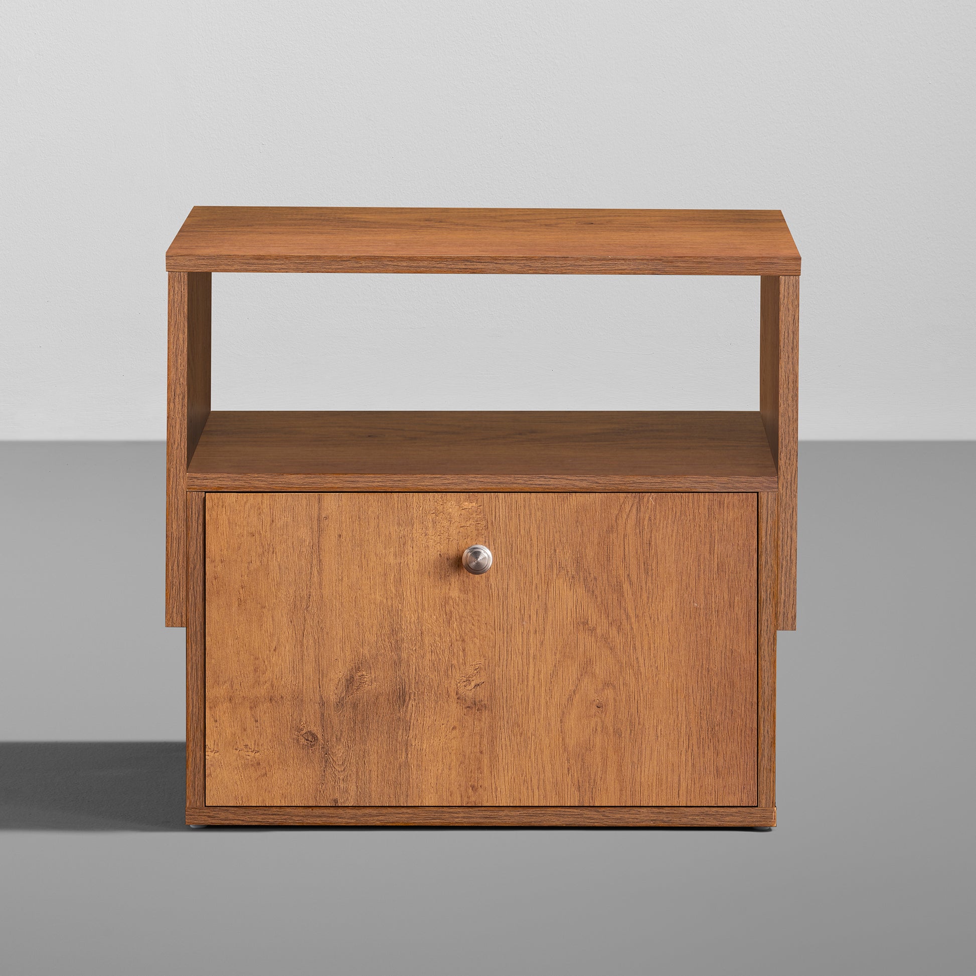 Pal|Engineered|Wood|Bedside|Table|1|Shelf|&|1|Drawer|Volga|Walnut|