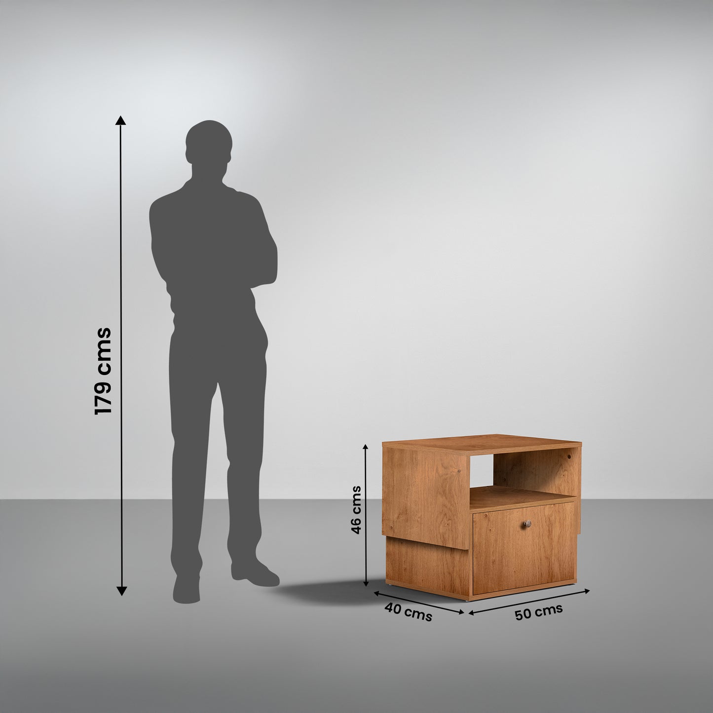 Pal|Engineered|Wood|Bedside|Table|1|Shelf|&|1|Drawer|Volga|Walnut|