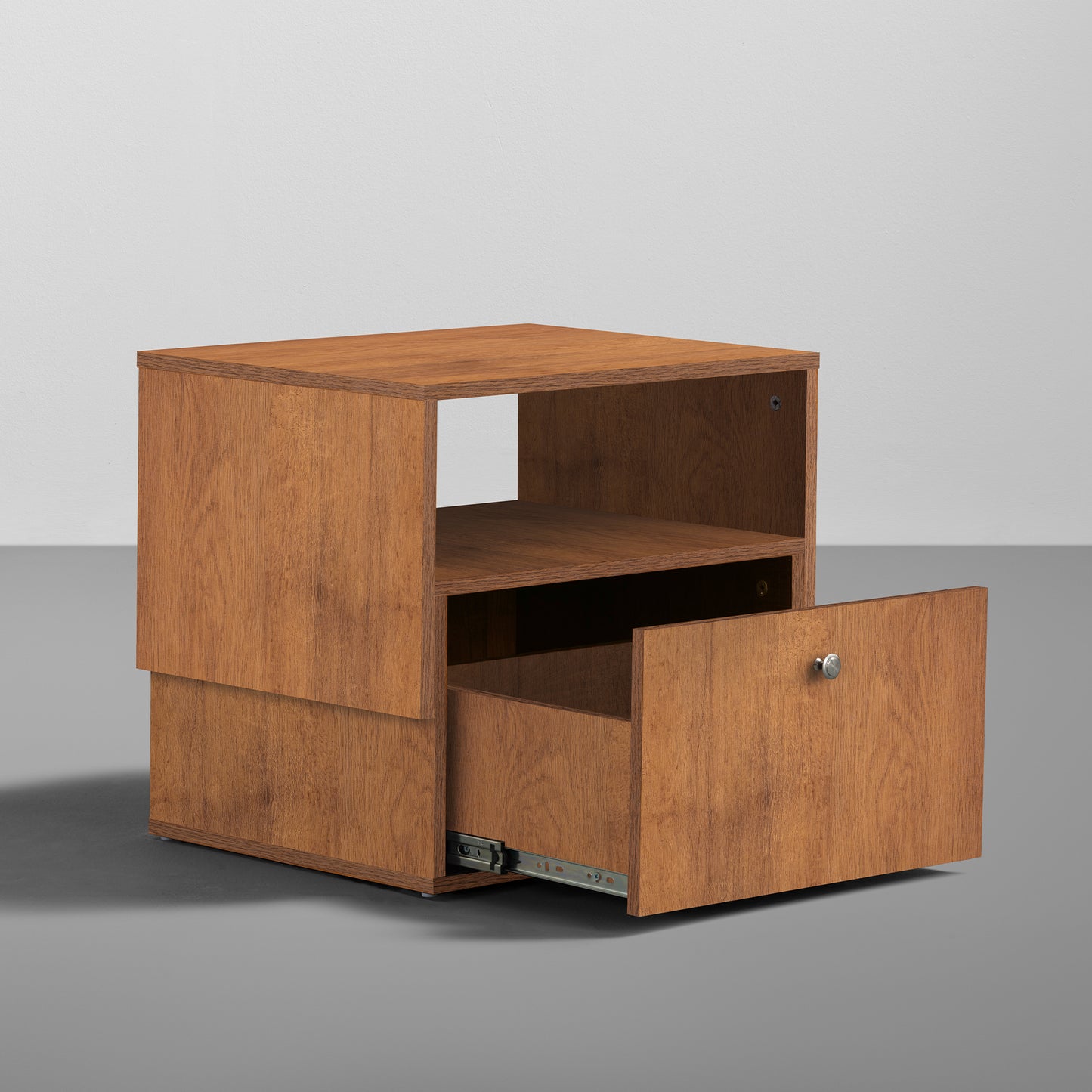 Pal|Engineered|Wood|Bedside|Table|1|Shelf|&|1|Drawer|Volga|Walnut|