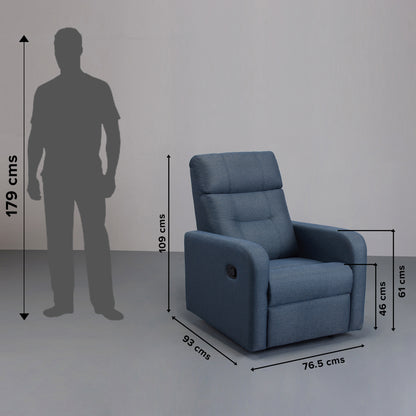 Recliner|R3|Ergonomic|design|Recliner|Ocean|Blue|One|Seater