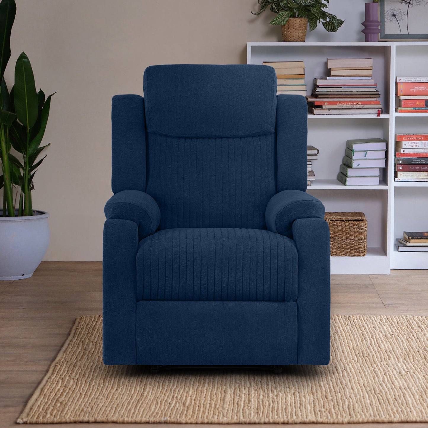 Recliner|R6|Single|Seater|Fabric|Recliner|Berry|Blue