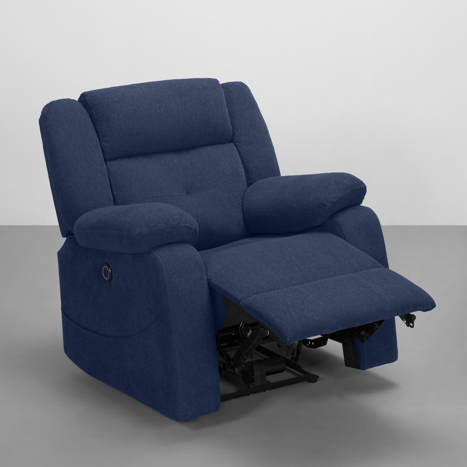 Recliner|R7|Motorized|Fabric|recliner|Berry|Blue|One|Seater
