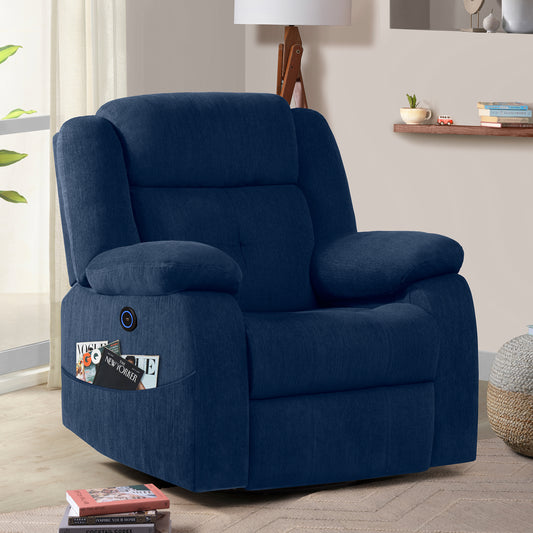 Recliner|R7|Motorized|Fabric|recliner|Berry|Blue|One|Seater