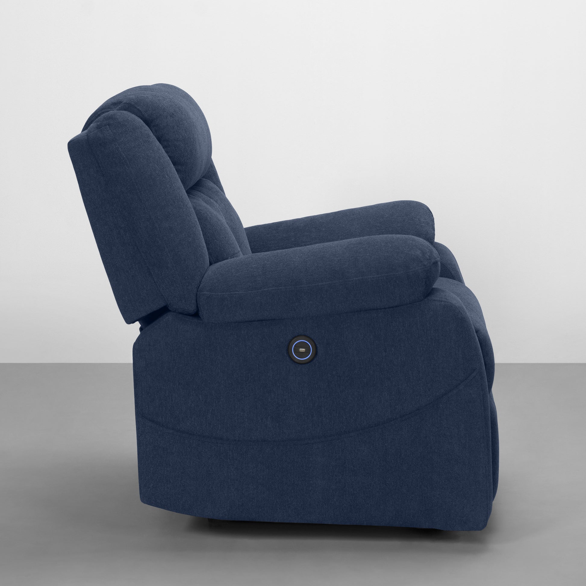 Recliner|R7|Motorized|Fabric|recliner|Berry|Blue|One|Seater