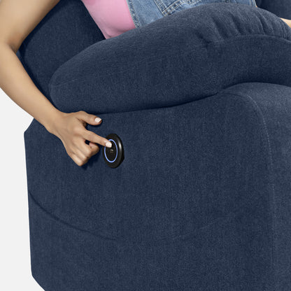 Recliner|R7|Motorized|Fabric|recliner|Berry|Blue|One|Seater