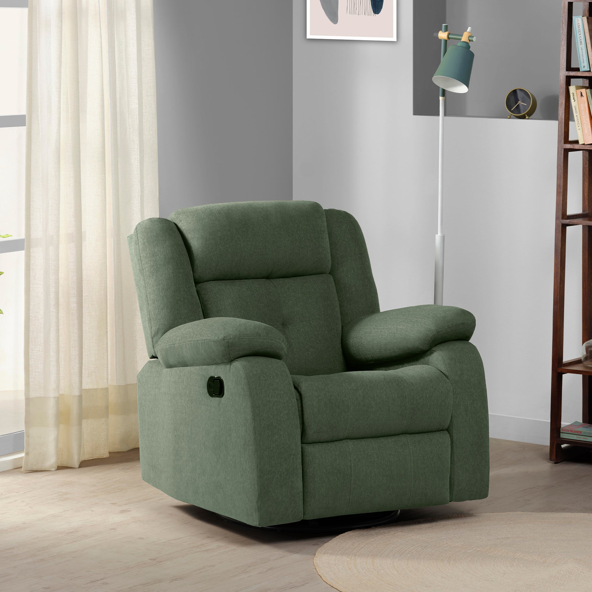 Recliner|R7Swivel|Rocker|Recliner|Irish|Green|One|Seater
