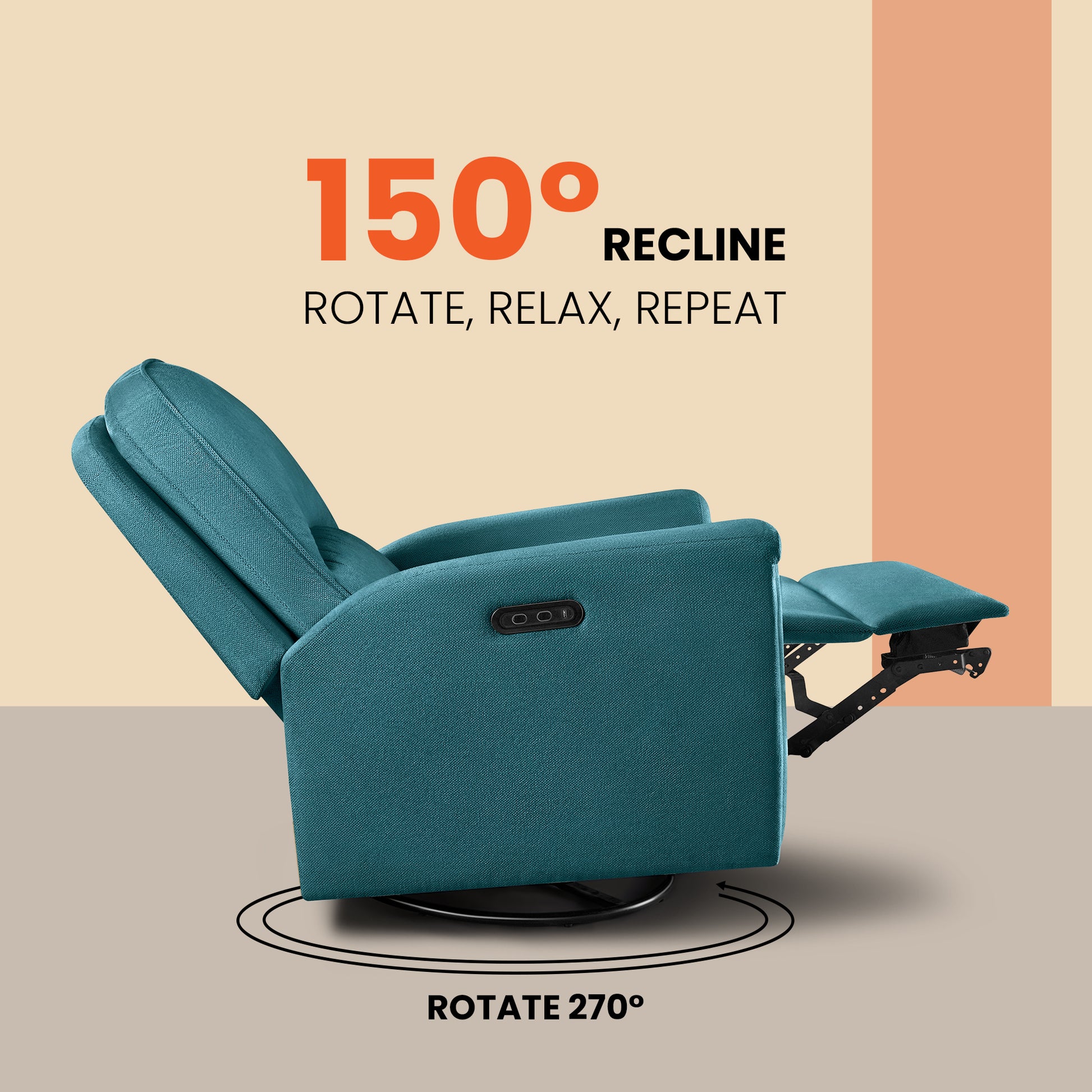 Recliner|R8|Fabric|Coral|Blue|1|Seater