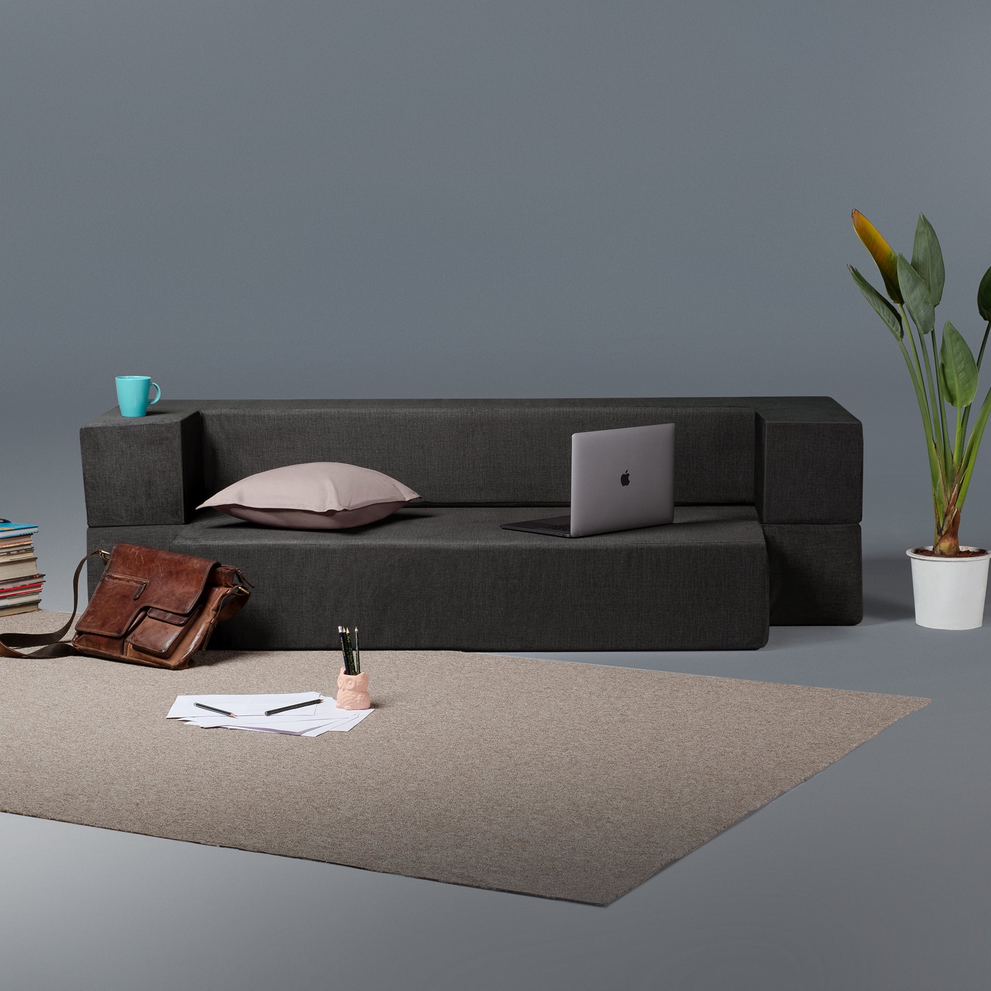 Sofabed|One|The|Sofa|With|A|Twist|Dark|Grey
