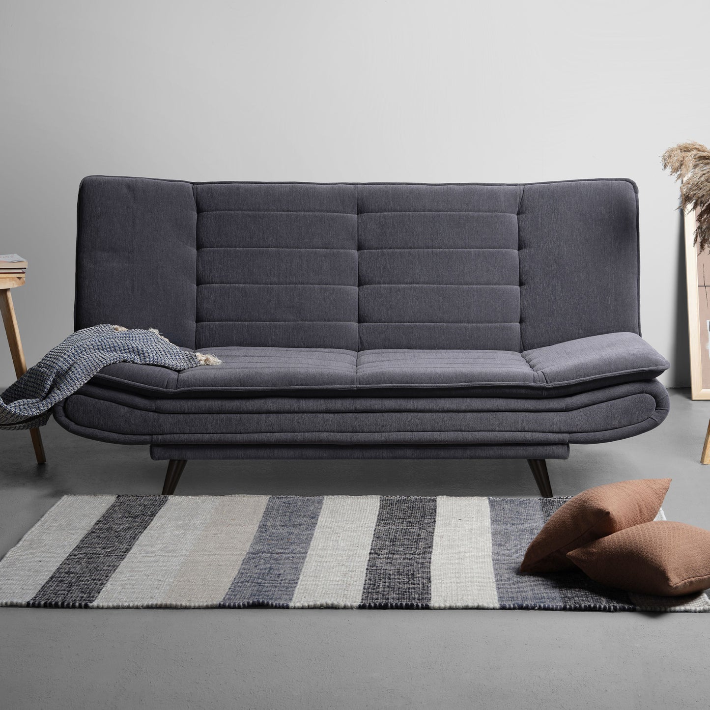 SofaBed|Two|Foldable|3|Seater|Sofa|Cum|Bed|Fabric|Ash|Grey