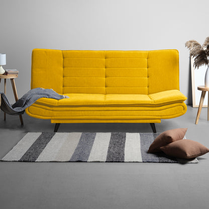 SofaBed|Two|Foldable|3|Seater|Sofa|Cum|Bed|Fabric|Sunshine|Yellow