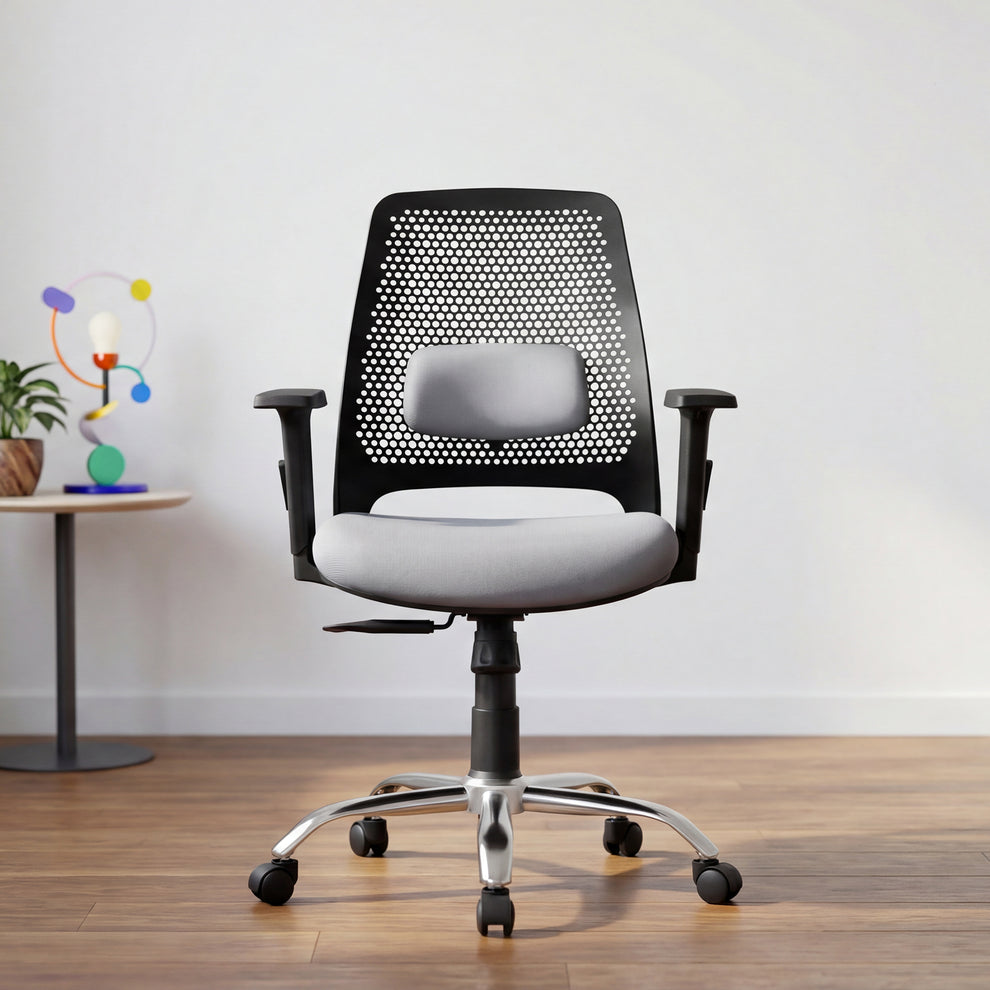Buy SPIN Office Chair Online – Cement Grey Ergonomic Chair – Sleepyhead