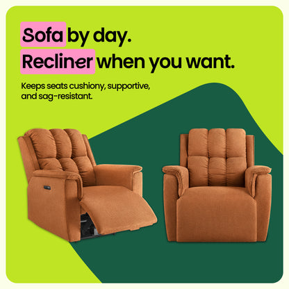 Sofa|Vibe|1|Seater|Motion|Sofa|Rust|Orange