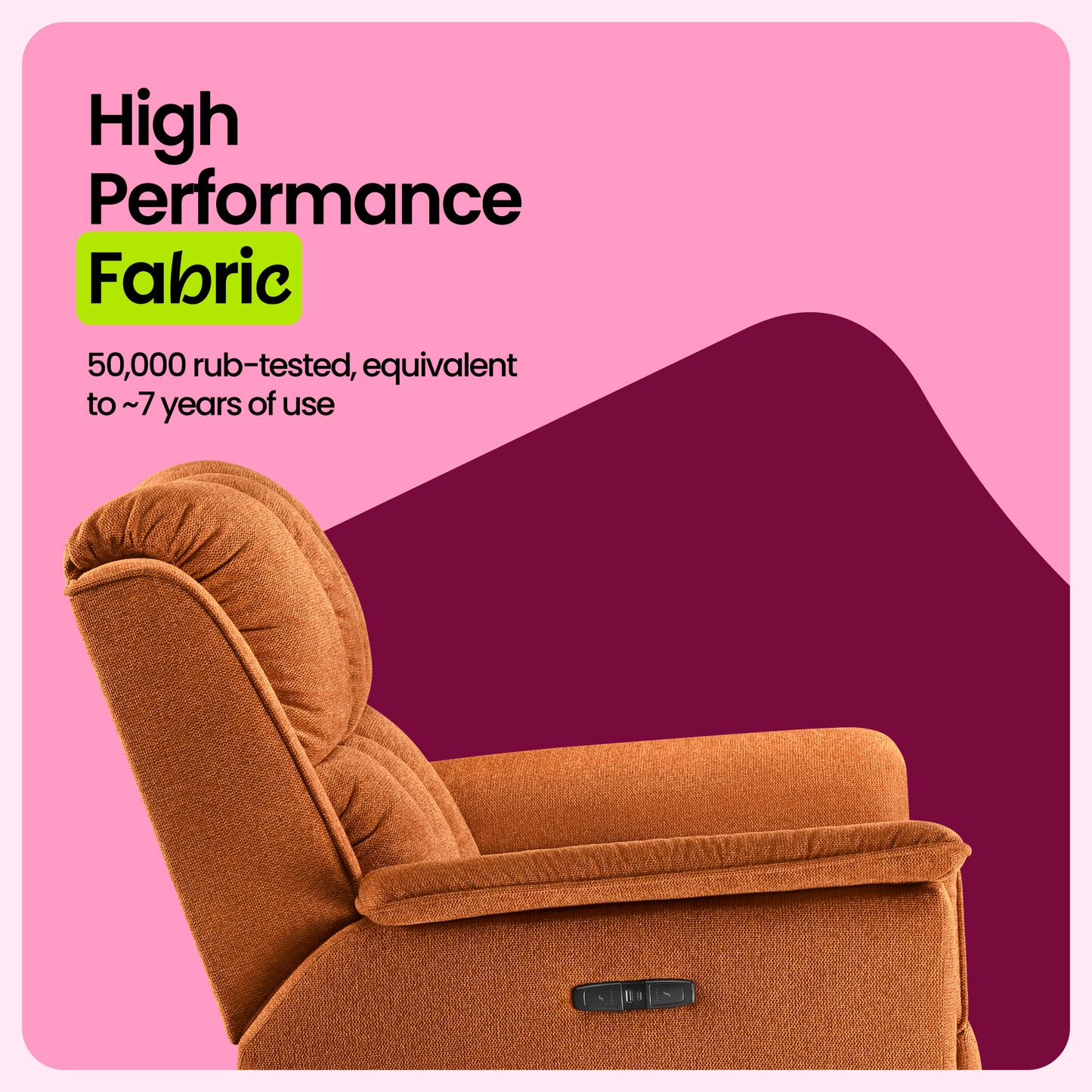 Sofa|Vibe|1|Seater|Motion|Sofa|Rust|Orange