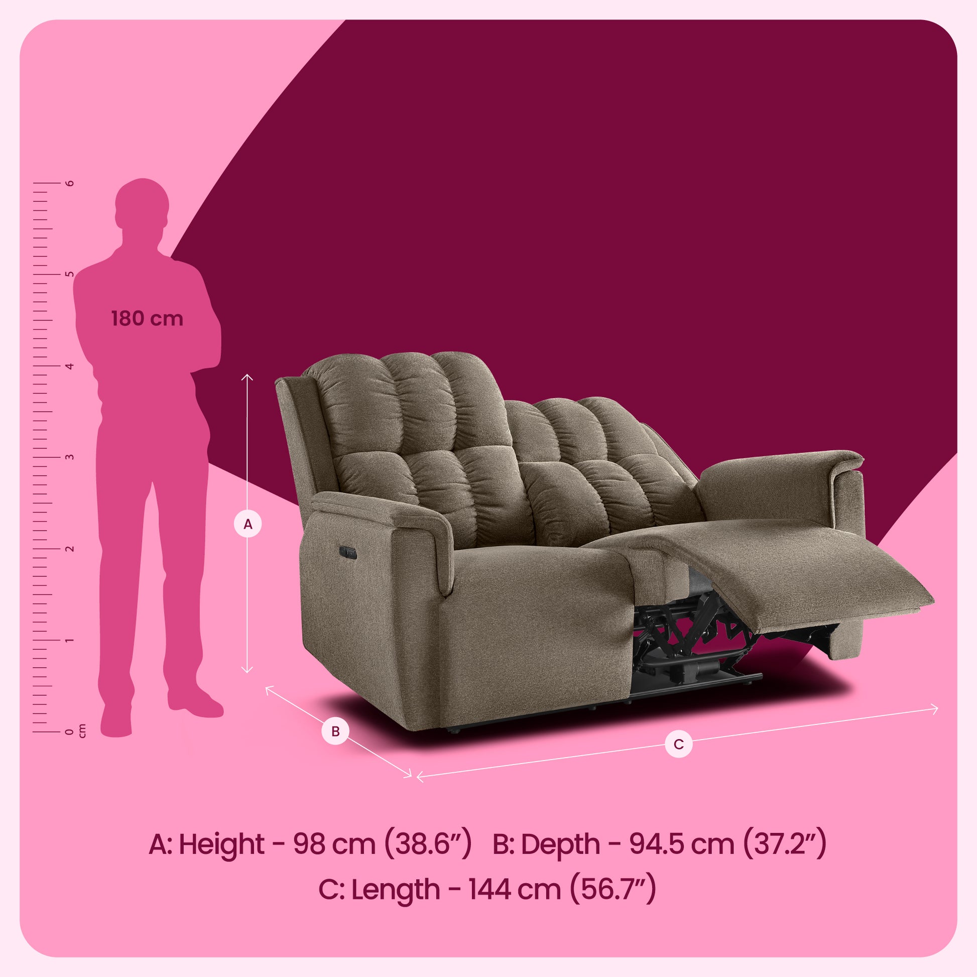 Sofa|Vibe|2|Seater|Motion|Sofa|Slate|Grey