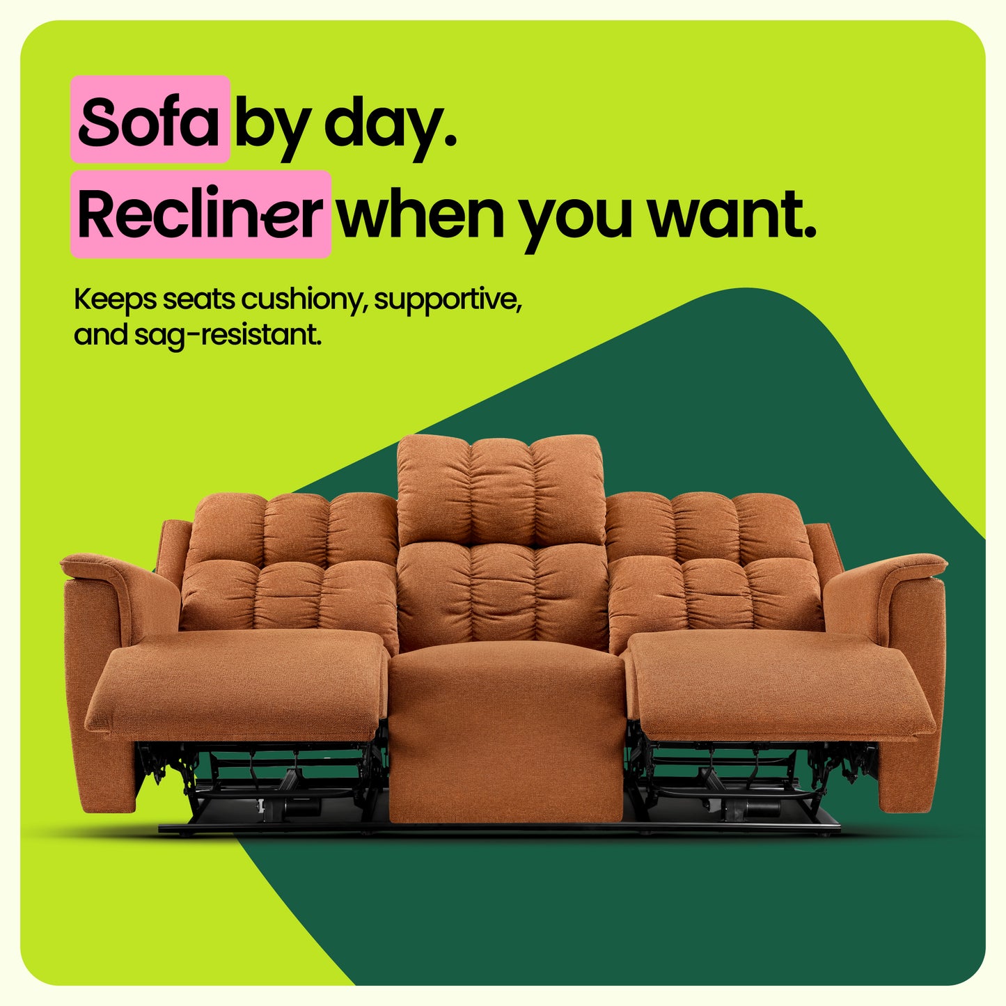 Sofa|Vibe|3|Seater|Motion|Sofa|Rust|Orange