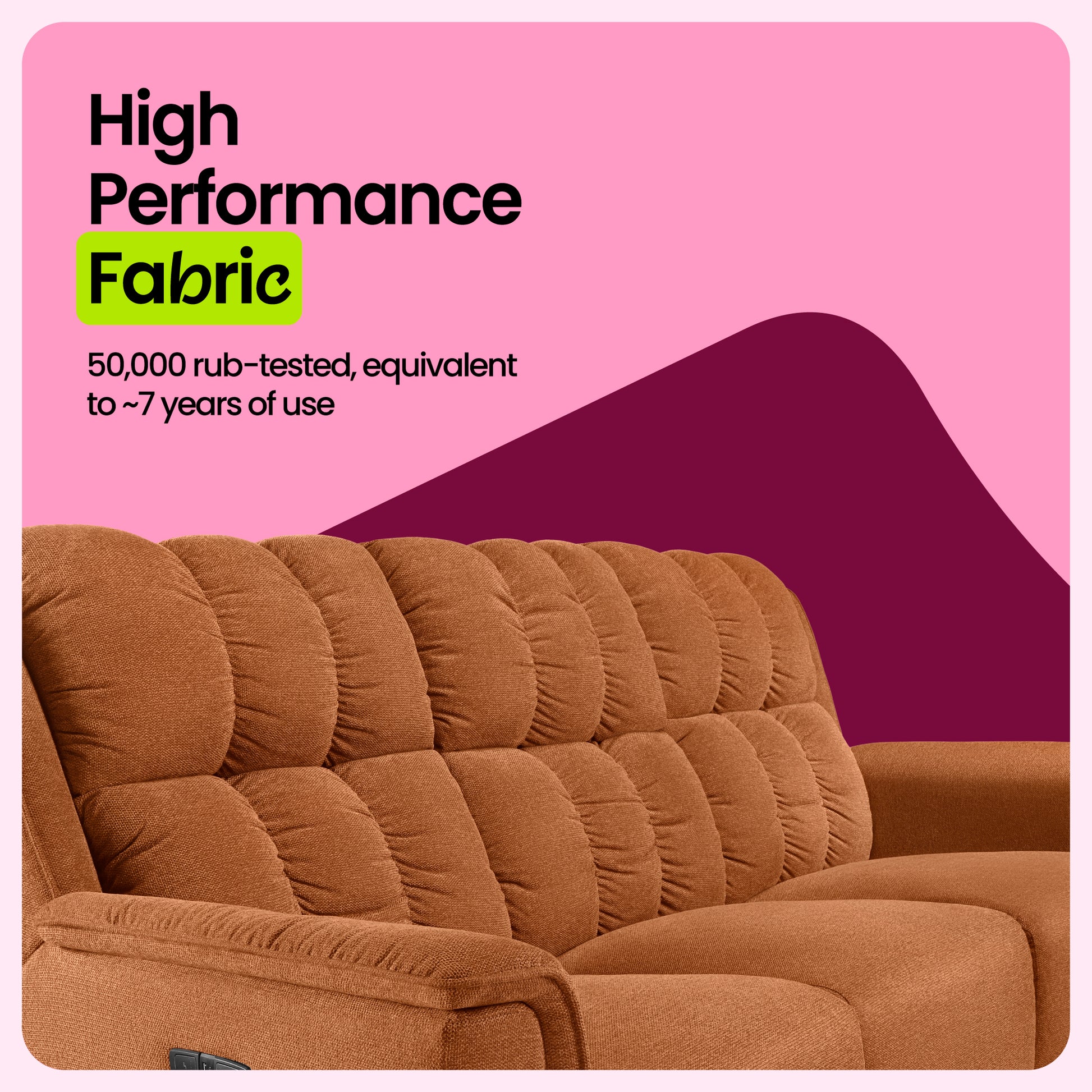 Sofa|Vibe|3|Seater|Motion|Sofa|Rust|Orange