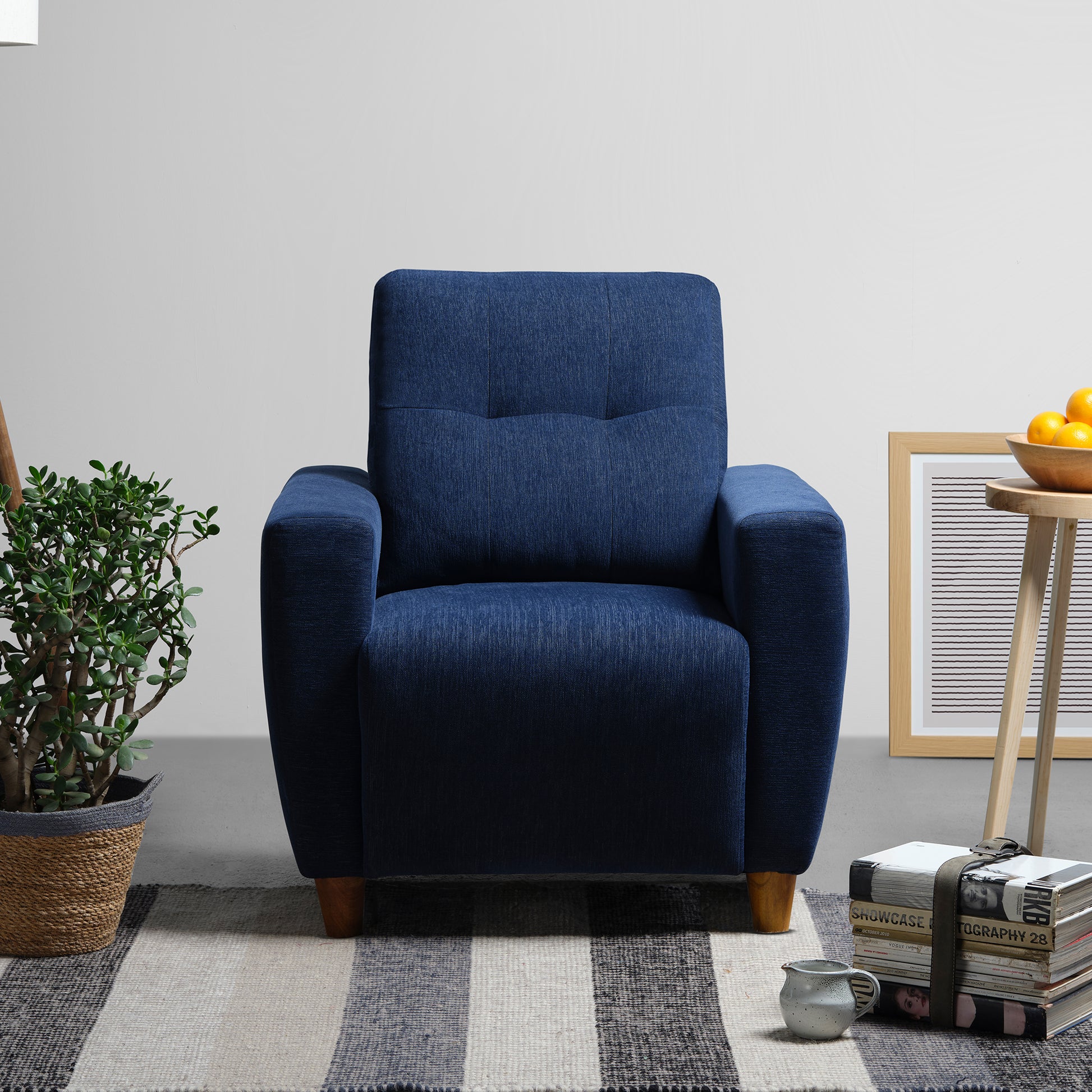 Sofa|Yolo|1|Seater|Sofa|Fabric|Berry|Blue