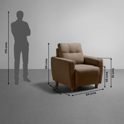 Sofa|Yolo|1|Seater|Sofa|Fabric|Coco|Brown