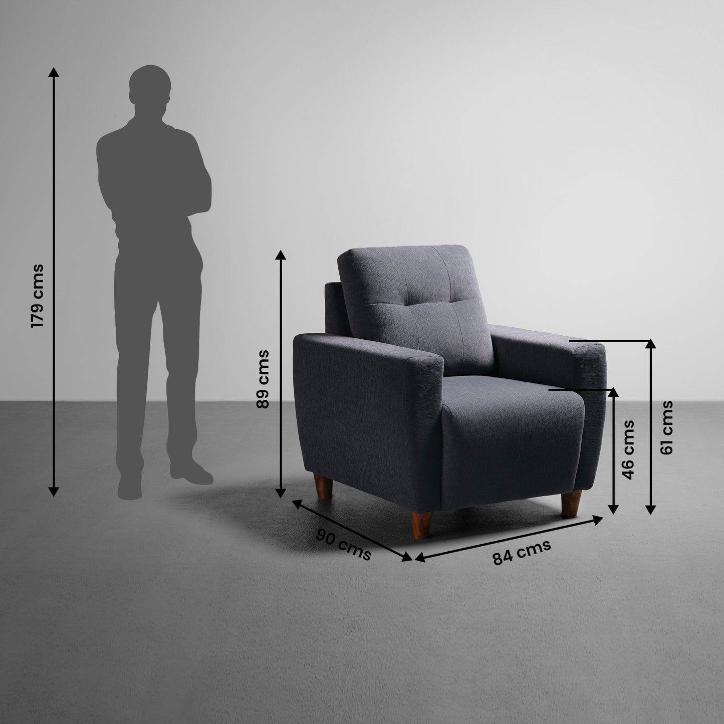 Sofa|Yolo|1|Seater|Sofa|Fabric|Sesame|Grey