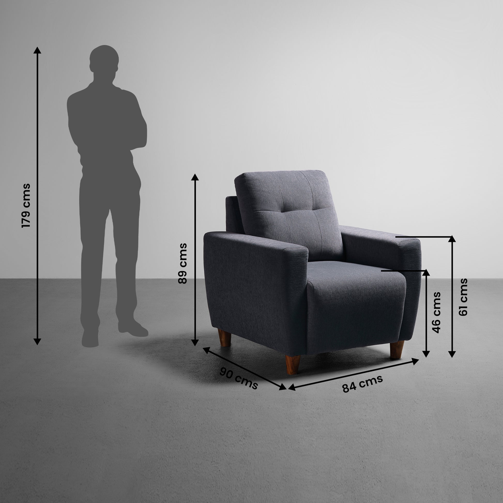 Sofa|Yolo|1|Seater|Sofa|Fabric|Sesame|Grey