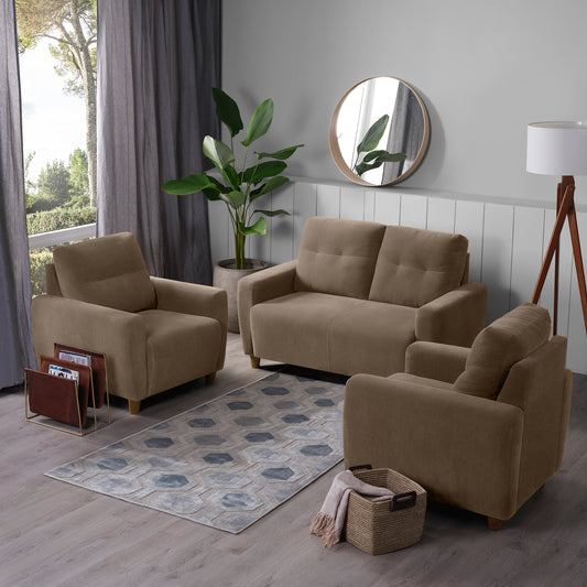 Sofa|Yolo|2+1+1|Seater|Sofa|Set|Fabric|Coco|Brown