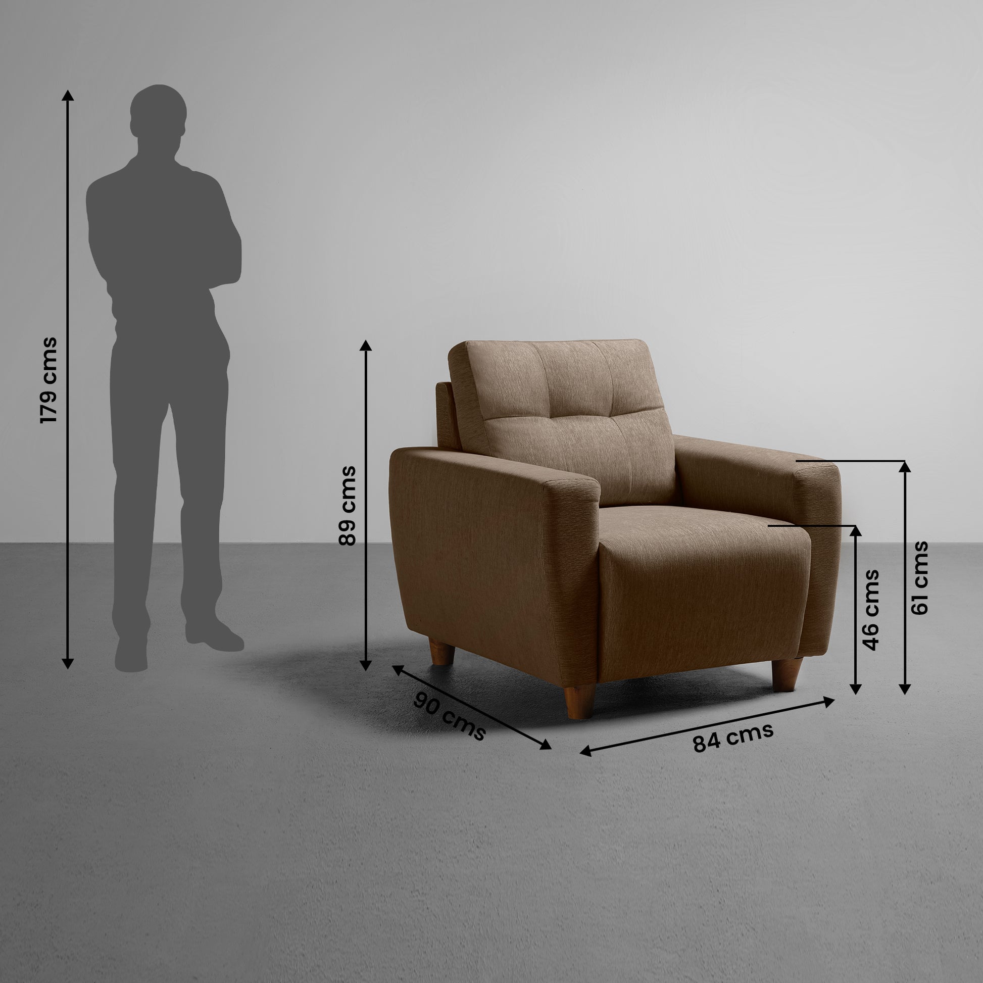 Sofa|Yolo|2+1+1|Seater|Sofa|Set|Fabric|Coco|Brown