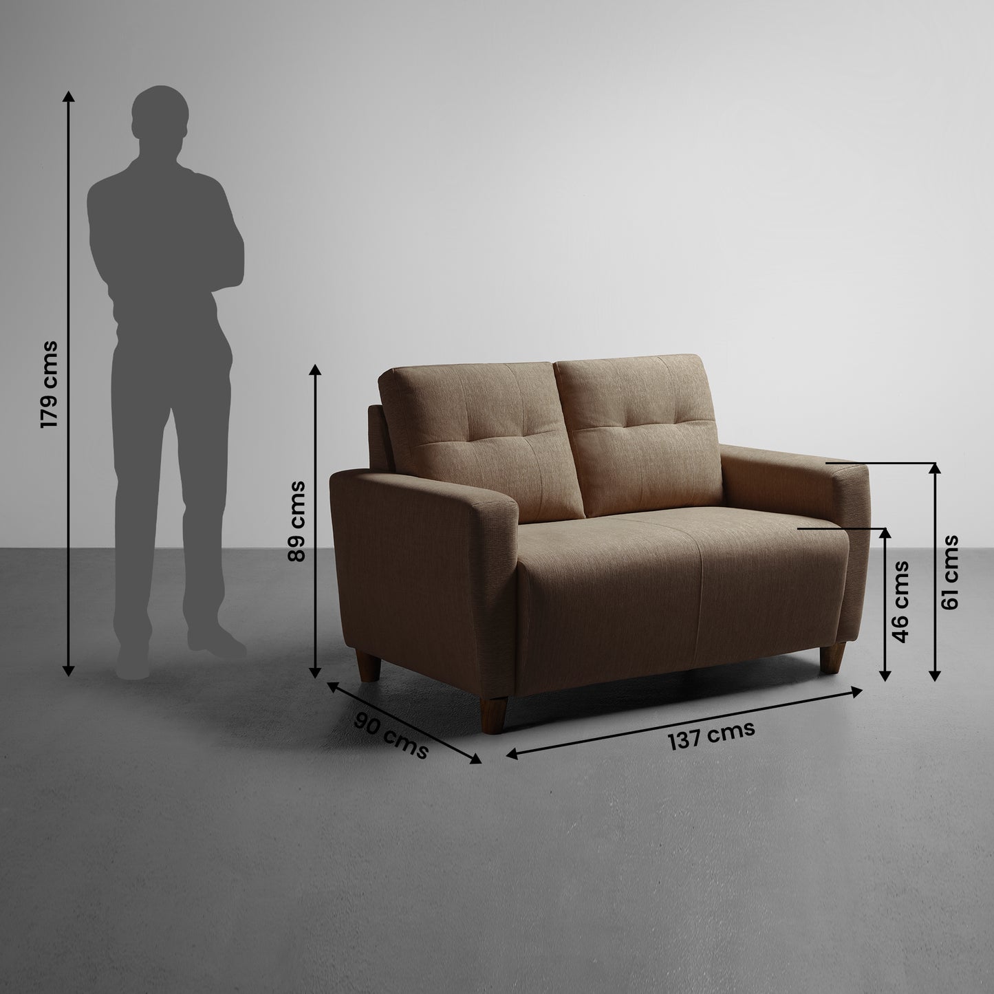 Sofa|Yolo|2+1+1|Seater|Sofa|Set|Fabric|Coco|Brown