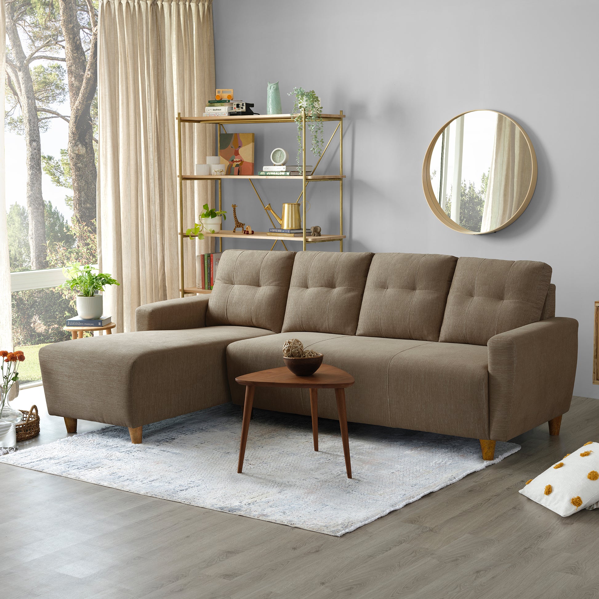 Sofa|Yolo|3|Seater|LHS|L|Shape|Sofa|Set|Fabric|Coco|Brown