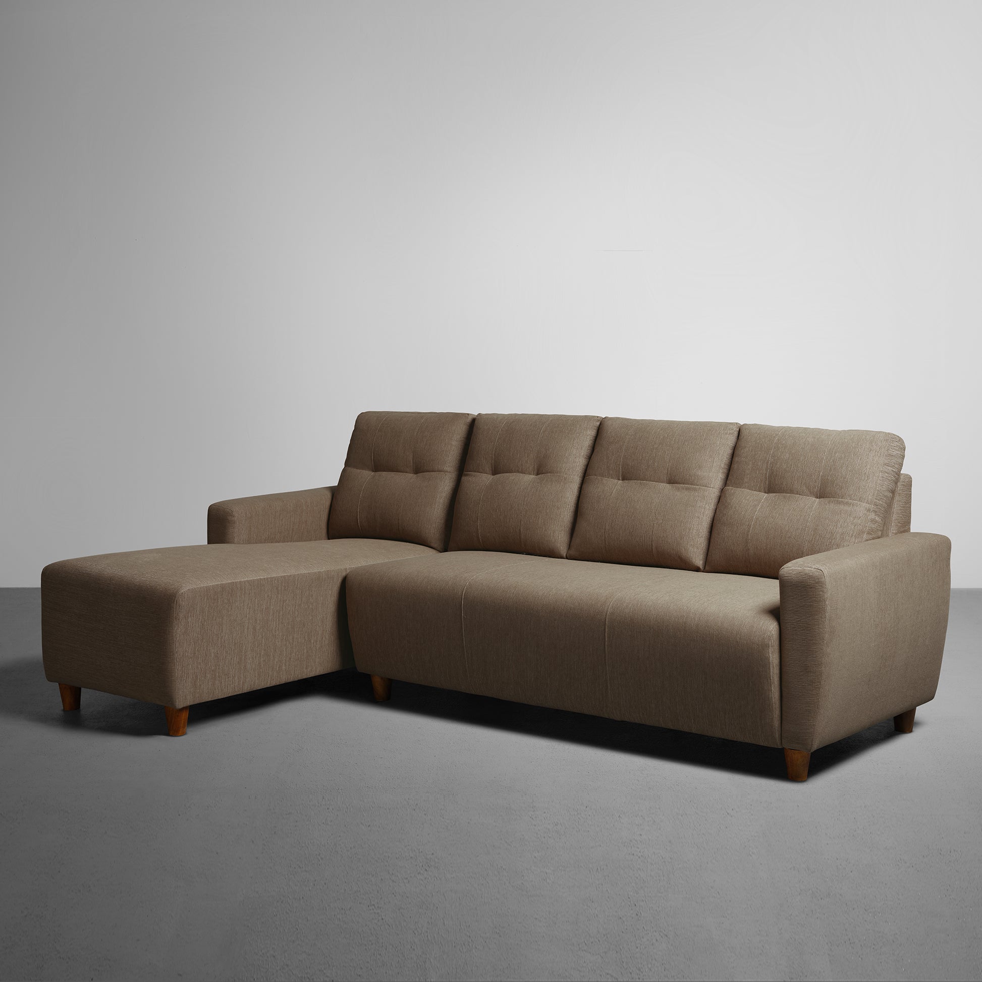 Sofa|Yolo|3|Seater|LHS|L|Shape|Sofa|Set|Fabric|Coco|Brown