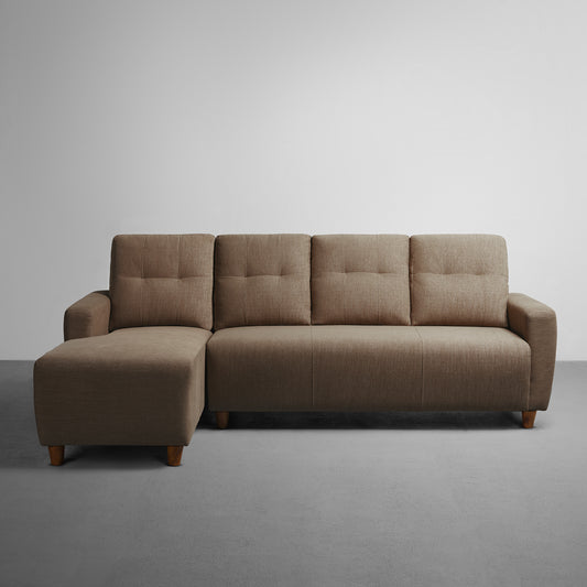 Sofa|Yolo|3|Seater|LHS|L|Shape|Sofa|Set|Fabric|Coco|Brown