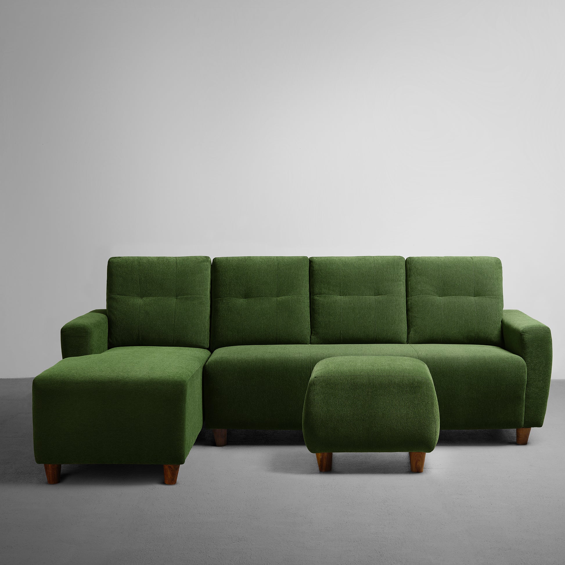 Sofa|Yolo|3|Seater|LHS|L|Shape|Sofa|Set|with|Ottoman|Fabric|Avocado|Green