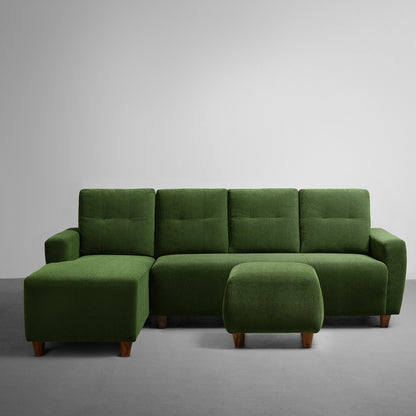 Sofa|Yolo|3|Seater|LHS|L|Shape|Sofa|Set|with|Ottoman|Fabric|Avocado|Green