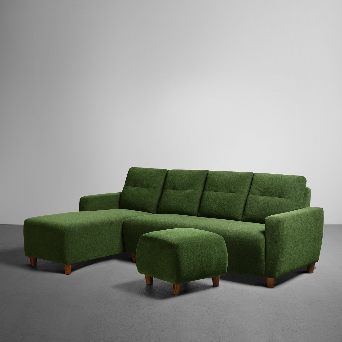 Sofa|Yolo|3|Seater|LHS|L|Shape|Sofa|Set|with|Ottoman|Fabric|Avocado|Green